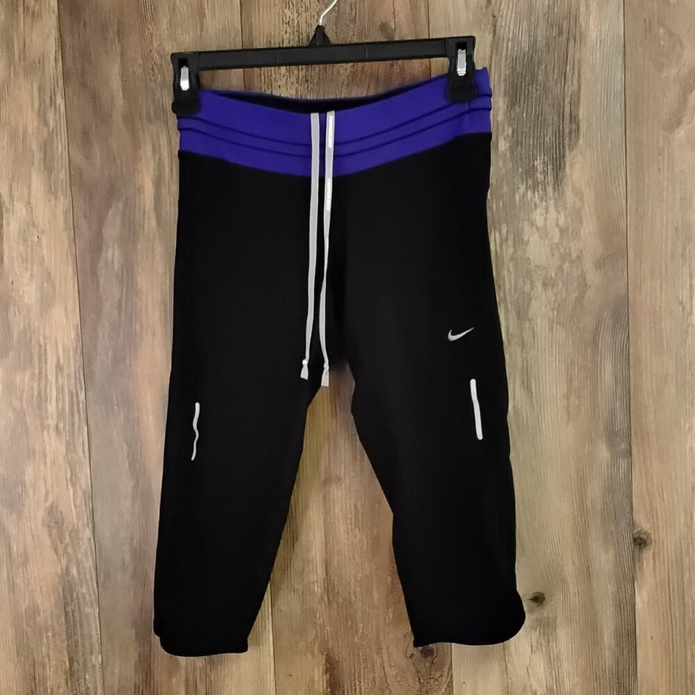 Nike Dri Fit Women's S Black Purple Capri Active Legging